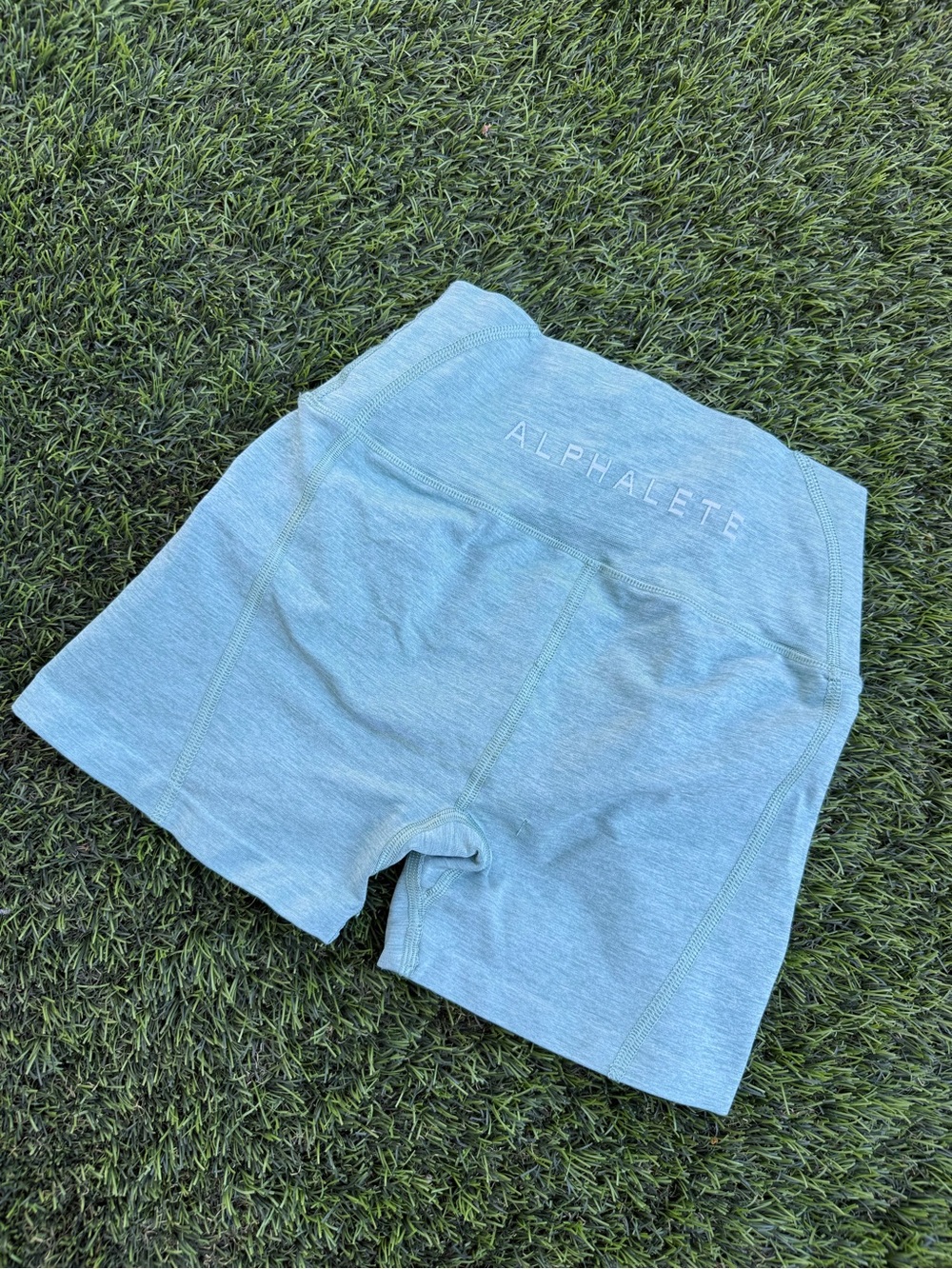 Alphalete Women's High-Rise Seafoam Bike Shorts